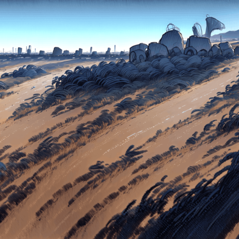 Field and ruins